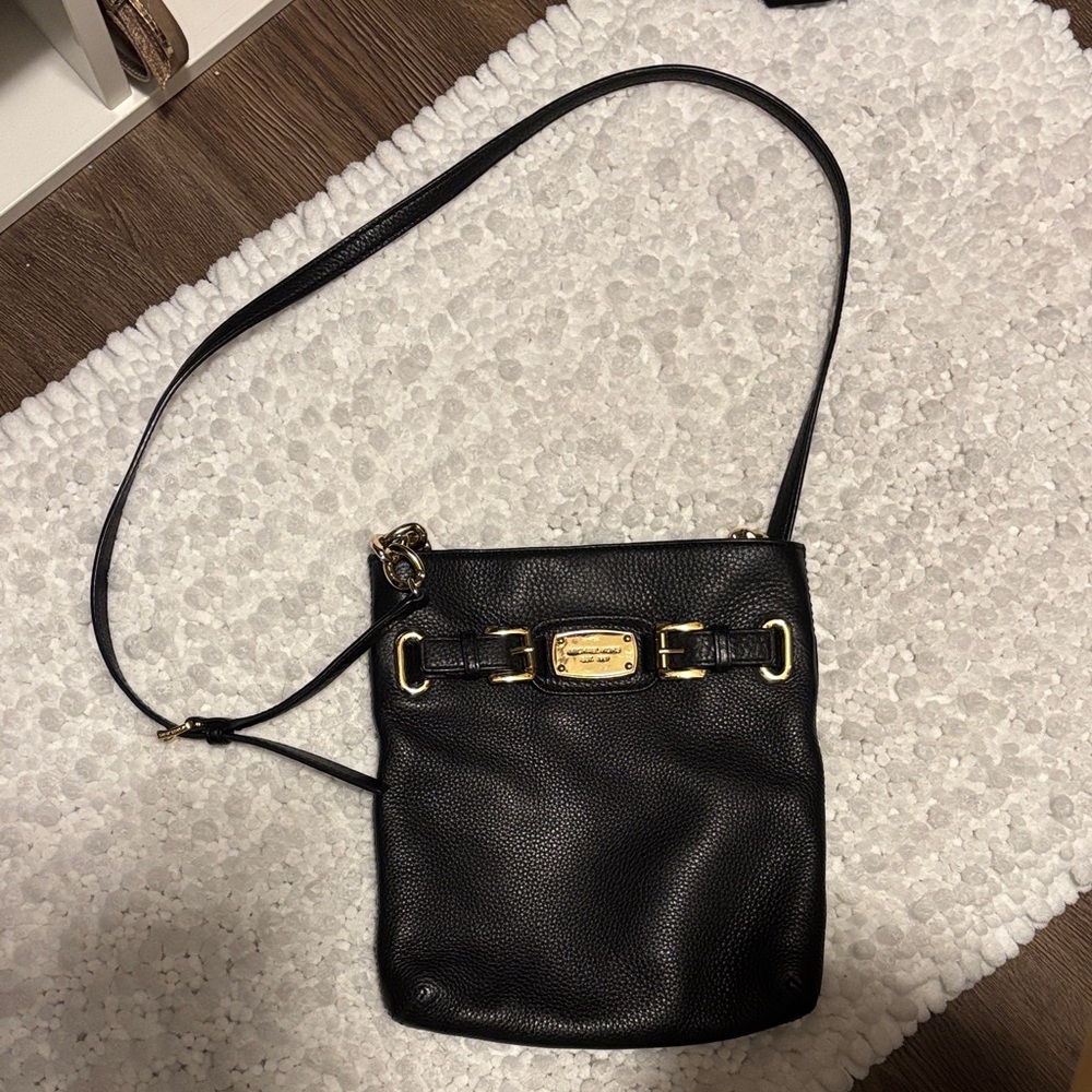 Black Leather Crossbody Bag